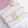 Gouden Hanger Ketting Luxe Armbanden Ontwerper Voor Vrouwen Klassieke Letters Dames Ketting Sieraden Mode Armbanden Kettingen Set Sieraden