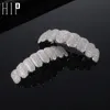 Dental Grills Hip Hop Full CZ Stones Teeth Caps Cubic Zircon Iced Out Micro Pave Top Bottom Charm Set For Men Women Jewelry Gift 230614