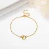 Pulseras de eslabones Pulsera de zirconia cúbica Corte redondo Circón Ahueca hacia fuera Simplicidad Cadena de cobre Bracelrts para mujer Moda CZ Joyas Pulsera