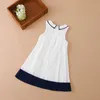 Mädchenkleider Mädchenkleid Sommer Chiffon Plissee Kleid Kinder Ärmelloses Kleid Modisches Baby Weißes Prinzessinnenkleid 230614