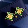 Donia Jewelry Luxury Earrings 유럽 및 미국 패션 플라워 티타늄 미세한 지르콘 쉘 디자이너 실버 바늘 스터드.