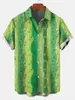 Мужские повседневные рубашки 2023 Лето свободные плюс размером с гавайские рубашки кубинский воротник пляж Мужские для мужчин Стрим Символ Топ Хип -Хоп Рок