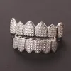 Labret Lip Piercing Jewelry Hip Hop Iced Out Zircon Fang Mouth Teeth Top Bottom Grill Set Men Women Grills 230614