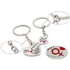 1Pair Par I Love You Letter KeyChain Heart Ring Silvery Lovers Love Key Chain Souvenirs Valentine039S Day Gif LN3501703299U