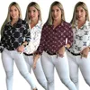 2023 blusas femininas camisas de designer impressão camisa topos manga longa magro ajuste camisa navio livre