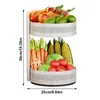 Hooks Rotating Spice Rack Kitchen Storage Tiered Tray Turntable Organizer For Dining Table Cupboard Countertop