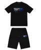 Mens Trapstar t Shirt Short Sleeve Print Outfit Chenille Tracksuit Black Cotton London Streetwear Tidal flow design 444ess