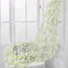 Dekorative Blumen, 180 cm, künstliche Kirschblüten, Rattan-Hochzeitskranz, Efeu-Dekoration, gefälschte Seidenrebe, Partybogen, Zuhause