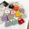 Ny laminerad Pearl Handbag Mini Chain Lingge Jelly Bag Change Children's Bag