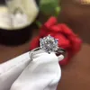 ¡Los anillos de boda no se destiñen! Zirconia cúbica redonda de 2 quilates clásica de Yanleyu para mujer, regalo de joyería de moda chapado en oro blanco de 18 quilates