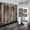 Shower Curtains Wood Grain Pattern Waterproof Bath Curtain 3D Print Door Shower Curtain Polyester Fabric Bathroom Curtains For Bathing Cover 230615