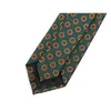 Bow Ties 2023 7CM Print Green Tie For Men Gentleman High Quality Fashion Formal Business Suit Work Necktie Gift Box
