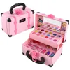 Beauty Fashion Kids Makeup Cosmetics Playing Box Princess Makeup Girl Toy Play Set Lipstick Eye Shadow Safety Nontoxic Toys Kit for Girl 230614