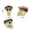 Dekorationer harts Pirate Skull Skeleton Head Bone Statue for Lizards Terrarium Reptile Hide Cave Aquarium Fish Tank Landscape Decor Ornament 230614