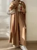 Ropa étnica Mujeres musulmanas Abayas Pantalones de dos piezas Trajes Vestido casual Sólido Cárdigan de manga larga Abaya Pantalones de pierna recta Conjunto a juego