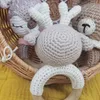 Rattles Mobiles Handmade Baby Wooden Teether DIY Crochet Deer ELK Rattle born Rodent Teething Ring Mobile Gym Educational Toys for Kids 230615