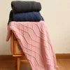 Decke, luxuriöse gestrickte Decke, Überwurf, Fransen, warme, weiche, gewichtete Decke fürs Bett, Fleece-karierte gestrickte Decke für Bauernhaus, R230615