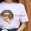 تي شيرت النساء Zogankin Womens Black T-Shirt Summer Fashion New Fashion Leopard High High Sleeve Print Clothes Ladies Tops Tops Female X0527 J230615