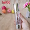 Silver Gold 15/30/50ml Empty Airless Bottle Cosmetic Plastic Pump Container for the 500pcs/lot Wholesale Mwkrk