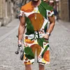 Tute da uomo Estate Completi da uomo Maglietta a maniche corte Pantaloni 2 pezzi Motivo floreale botanico vintage Stampato in 3D Abbigliamento sportivo oversize