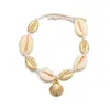 Tornozeleira Summer Sea Shell Tornozeleira Pulseira Feminina Charms Vieira Seashell Pulseira na Perna Pé Feminino Corrente 230614