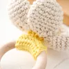 Rattles Mobiles 1pc Baby Crochet Flower Rattle Toy Wood Ring Teether Rodent Infant Gym Mobile born Educational Toys Gift 230615