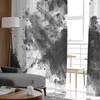 Curtain Rock Ink Printed Curtains Drape Sheer Tulle Home Decoration Living Room Bedroom Cortinas Chiffon Window