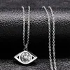 Pendant Necklaces Fashion Turkey Eye Crystal Necklace For Women Stainless Steel Choker Valentine's Day Gift Jewelry Colar