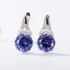 Ear Mankiet Kuololit Tanzanite Clip Stone Clips For Women Solid 925 Srebrne zaręczyny Stworzone kolczyki kamieni szlachetnych Fine Jewelry 230614