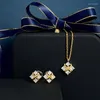 Conjunto de brincos de colar de alta qualidade X símbolo estilo conjuntos de jóias ouro prata cor 4 brincos de zircônia/colar para mulheres