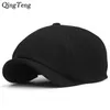 Solid Black Vintage Men Beret Caps Wool Beret Hat French Frenched Caps Kobieta Casual Newsboy Cap Wool Ivy Boinas Pumpkin Hats476790231o