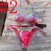 Womens Designer Bikini Vintage Pattern Maillots De Bain De Luxe Dames Maillot De Bain Sexy Strap Maillot De Bain Avec Boîte