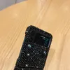 Tasarımcı Bling Rhinestones Diamonds Cep Telefon Kılıfları Erkek Kadınlar İçin Samsung Galaxy Z Flip 1 2 3 4 5 Kat 5G Lüks Kristal Glitter Sparkle Mobile Geri Kapaklar Fundas 666