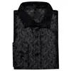 Camicie casual da uomo Seta di lusso per uomo Nero Paisley Flower Manica lunga Ricamato Regular Slim Fit Camicette da uomo Primavera Autunno Top 642