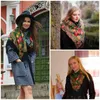 Halsdukar 135 135 cm kvinnor ryska halsduk lyx blommig tryck fyrkantig bandana fransad filt sjal babushka handdukhuvud wraps