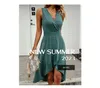 Casual Dresses Women Dress 2023 Summer Fashion Sexy V-neck Sleeveless Pure Colour Cultivate One Moral Character Vestid