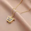 Anhänger Halsketten Kristall Schmetterling Halskette Liebe Öffnende Postfach Blauer Flügel Memorial Geschenk Schmuck