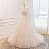 Hochzeitskleid Ballkleid Langarm Vintage V-Ausschnitt 2023 Elegante Spitze Applikationen Vestido De Noiva Sweep Zug Braut Braut