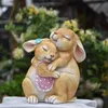 Garden Decorations Nordic Ins Creative Resin Simulation Rabbit Ornaments Home Outdoor Courtyard Micro Landscape Crafts Gift Fairy Mini Garden Decor 230614