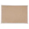 Bord Mattor 16st Linen Mat Lace Placemat Set Natural Jute Woven Table Seary Wedding Party Decoration