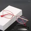 Okulary przeciwsłoneczne czytanie okularów Kobiety w stylu okrągłe metalowe okulary Presbyopic Okulasy żeńskie żywiczne obiektyw przeciw niebiesko lekkim okulisty 1,0 do 4,0