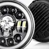 Ny 1 / 2st 7 -tums strålkastare LED Running Lamp Skull Angel Eyes Colorful Halo Drl For Jeep Wrangler Lada 4x4 Niva Off Road Motorcykel