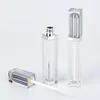 8ml Lip Gloss Tubes Containers Clear Mini Refillable Lip Balm Bottles with Lipbrush Gold/Silver Lid for DIY Lip Sample Travel Split Cha Qqri