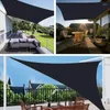 Abat-jour grande taille 300D noir polyester bâche étanche jardin balcon anti-pluie auvent bâche couverture piscine soleil voiles auvent
