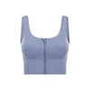 Front Zip Bra High Support Yoga Bras Fashion Skin-friendly Tank Tops Breathable Sports Bra Lady Underwear Running Vest With Removable Cups