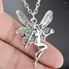 Kettingen Vintage Angel Fairy Hanger Ketting Voor Vrouwen Oude Zilveren Kleur Mode Punk Dier Choker Ketting Meisje Kids Sieraden Gift