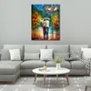 City Life Landscape Canvas Art Uitnodiging I Handgeschilderde Kinfe Schilderij voor Hotel Wall Modern