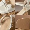 Chunky Sandals Bow Women High Heels Summer Modna Moda Otwarte palce Seksowne sukienki imprezowe pompki Buty Flip Flop