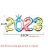 New Happy New Year Foil Balloons 2023 Number Balloons Accessoires de décoration pour 2023 Nouvel An Navidad Christmas Eve Party Decors Ballons