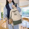 Mochila Escolar Moda Senhora Kawaii Padrão Bolsa De Nylon Na Moda Fêmea Laptop Fofa Mochila De Flanela Viagem Mulheres Estudante Menina Faculdade